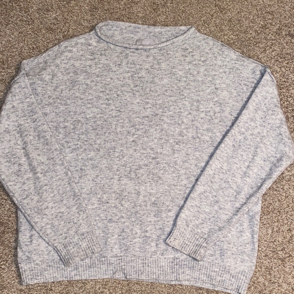 NUUDS Woman’s Cozy Knit Mock Neck Sweater Heather Grey